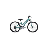 Ridgeback Destiny child's bike for ages 9-13 with lightweight aluminium frame, green and black, ready for outdoor riding.