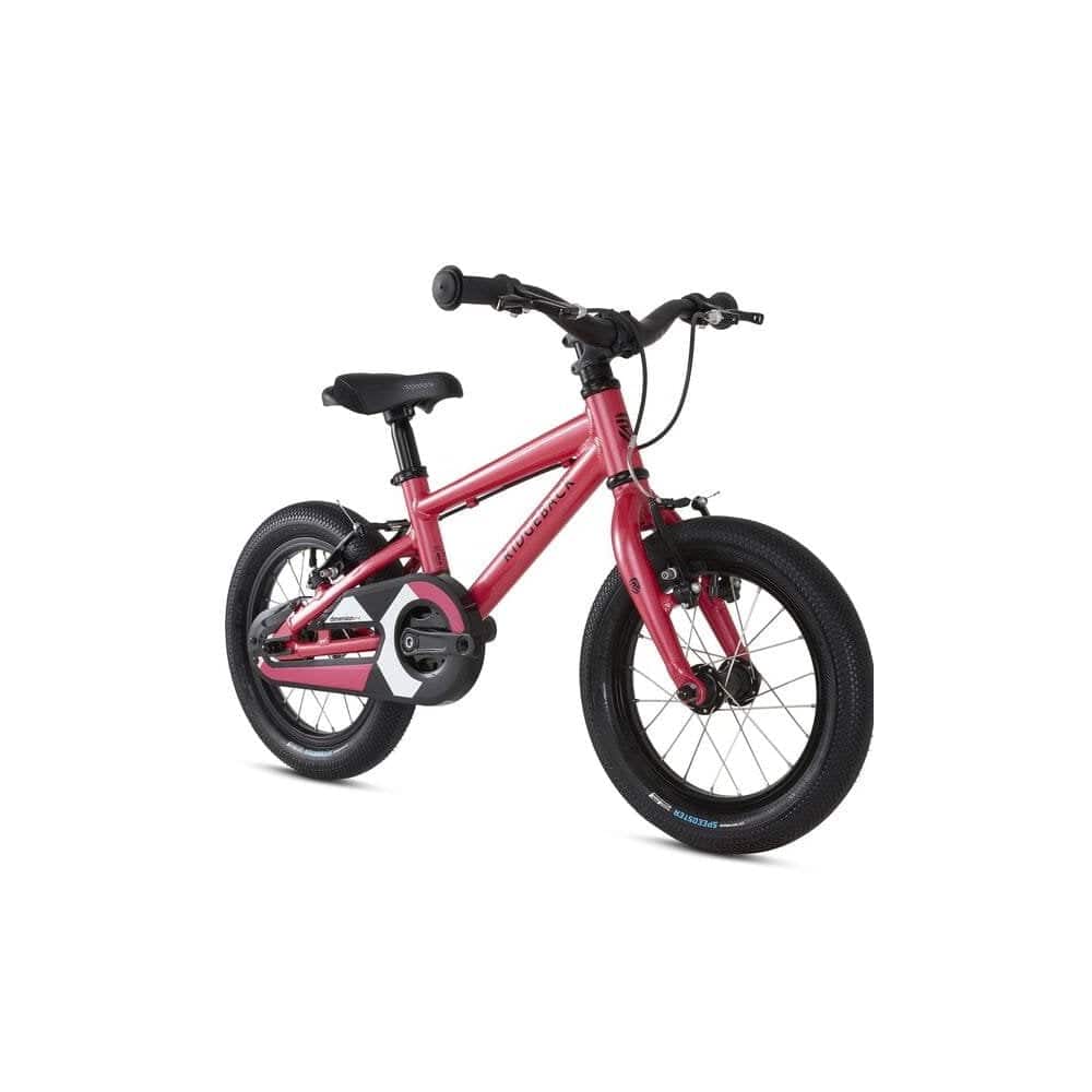 Ridgeback Dimension 14 kids bike for ages 3-4 with 14-inch wheels, suitable for children 100-110cm tall, colorful child bike.