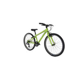 Ridgeback Dimension 24 kids' bike with 7-speed Shimano gears, suitable for children 140-150cm tall, shown in blue.