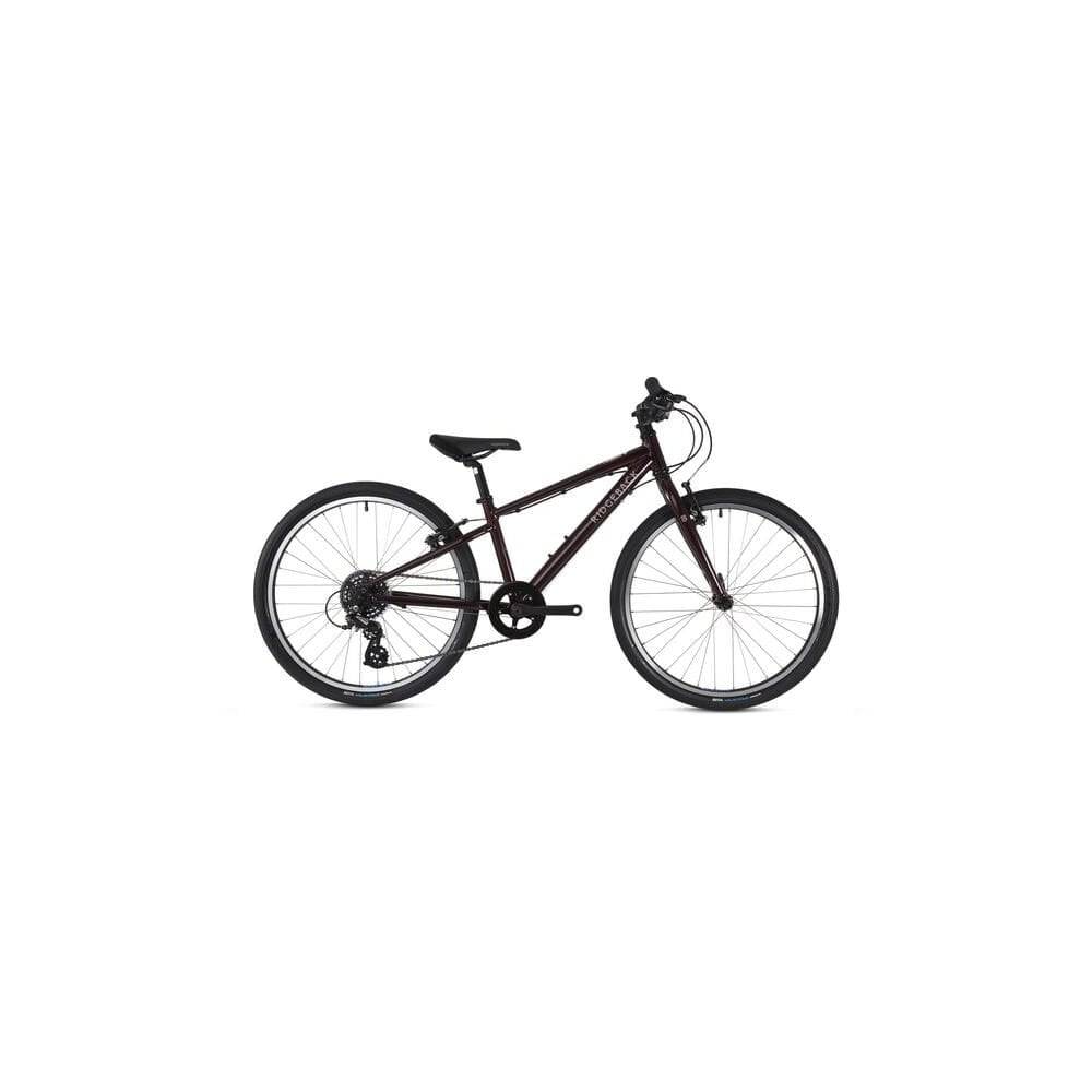 Ridgeback Dimension 24 Kids Bike with 7-speed Shimano gears, suitable for children 140-150cm tall, blue frame and knobby tires.