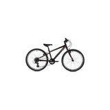 Ridgeback Dimension 24 Kids Bike with 7-speed Shimano gears, suitable for children 140-150cm tall, blue frame and knobby tires.