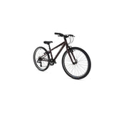 Ridgeback Dimension 24 kids' bike with 7-speed Shimano gears, suitable for children 140-150cm tall, blue frame and training wheels.