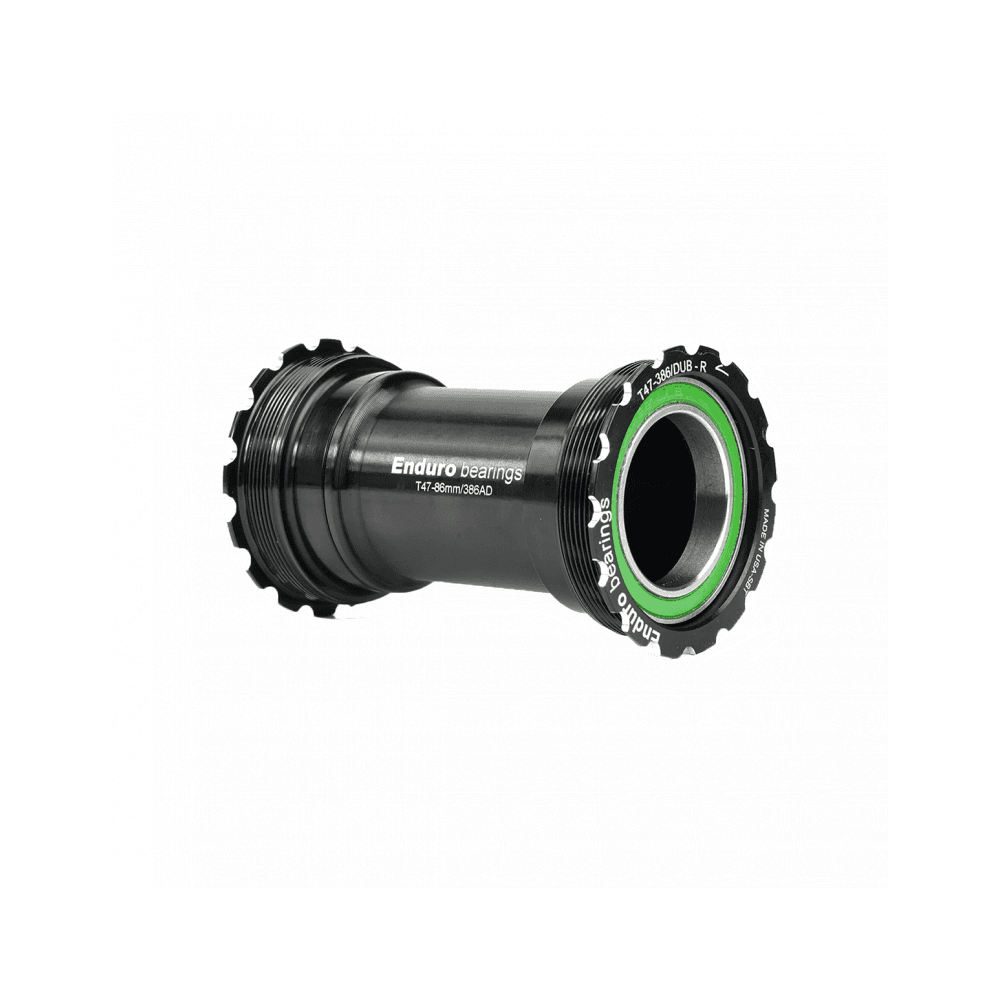 Enduro Bearings T47 internal bottom bracket with XD-15 ceramic hybrid bearings and 24mm spindle, designed for bike components.
