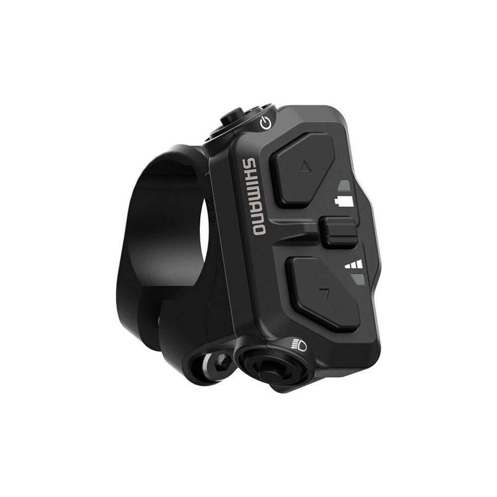 Shimano STEPS SW-EN600-L left hand assist switch with 31.8/35mm clamp band, no wire, for e-bike components.