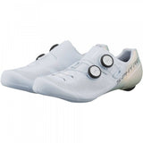 Shimano S-PHYRE RC9W women's road cycling shoes with black design and dual BOA Li2 dials for a secure fit.