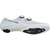 Shimano S-PHYRE RC9 road cycling shoes with black design and dual BOA Li2 dials, featuring sleek, aerodynamic footwear for cyclists.