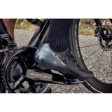 Shimano S-PHYRE RC9 road cycling shoes with black design and dual BOA Li2 dials, featuring sleek, aerodynamic profile.