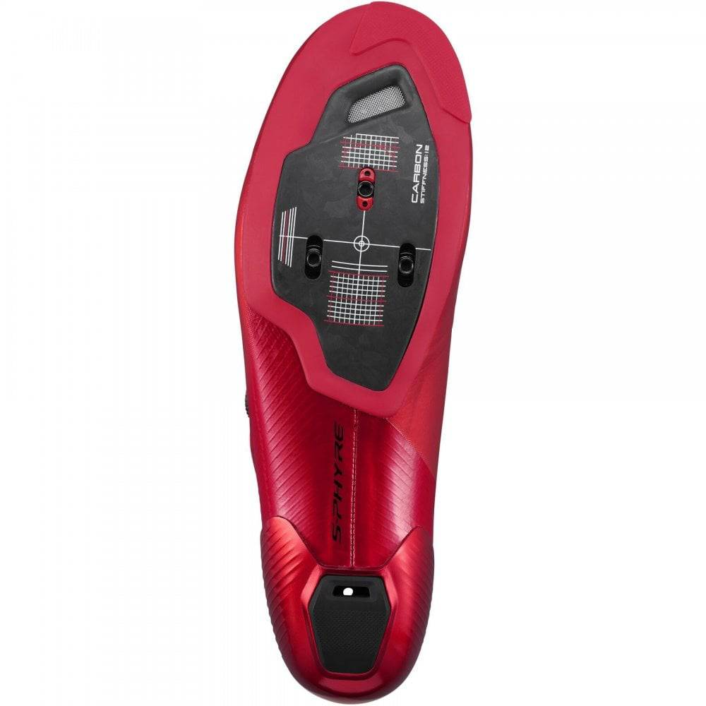 Shimano S-PHYRE RC9 road cycling shoes with black design, featuring dual BOA Li2 dials and sleek aerodynamic profile.