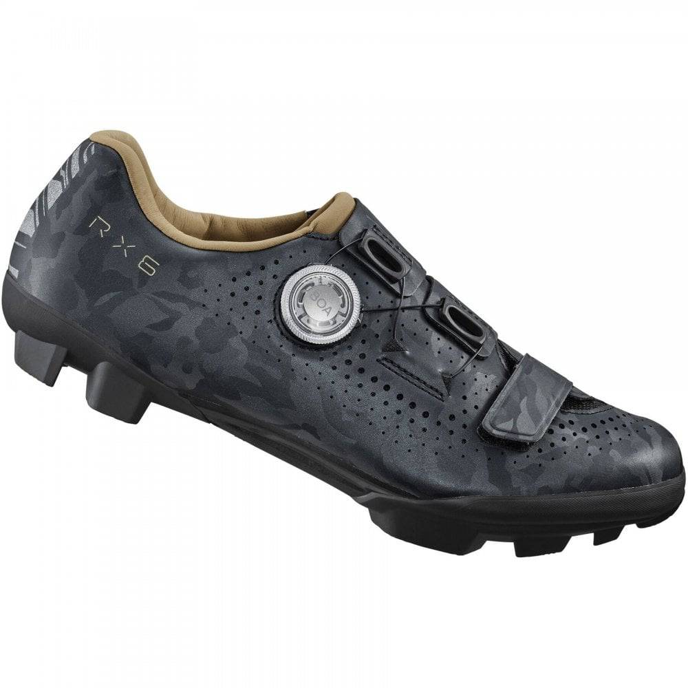 Shimano RX6W women's gravel cycling shoes with BOA dial closure and TPU lug soles for off-road cycling comfort.