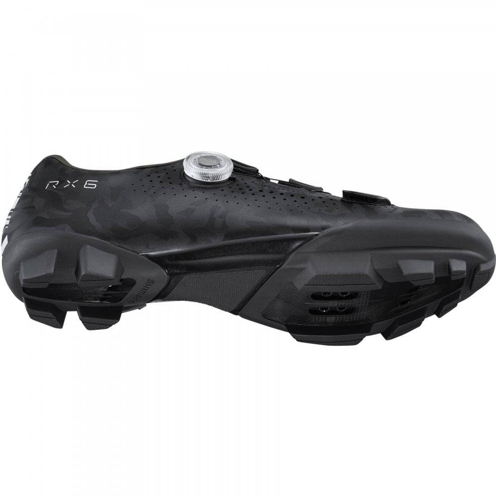 Shimano RX6 gravel cycling shoes with BOA L6 dial and carbon sole, designed for performance and durability in cycling footwear
