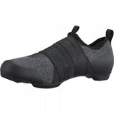 Shimano IC5 MTB shoes with BOA L6 dial closure and anti-bacterial treatment, showing the black cycling footwear with closure system.