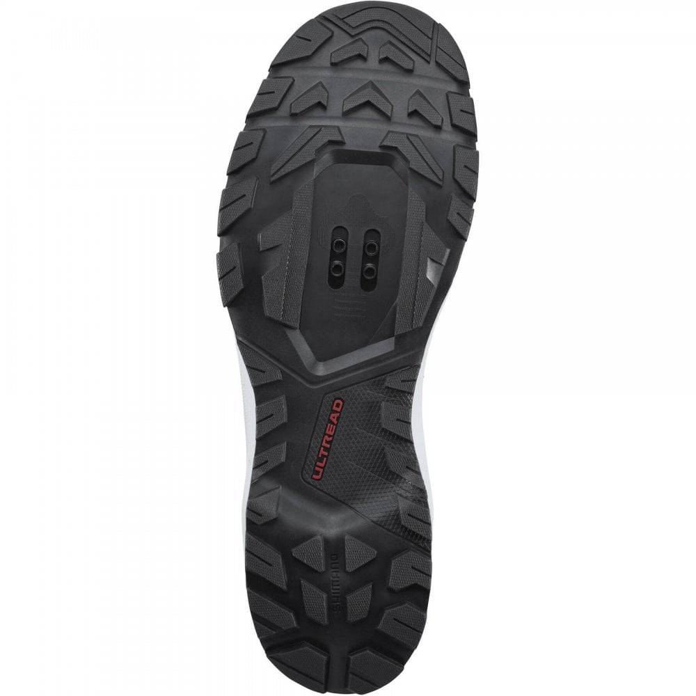 Shimano EX7 black MTB shoes with BOA L6 dial and ULTREAD EX outsole, designed for mountain biking performance.