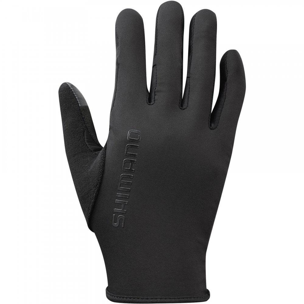 Shimano unisex windbreak race gloves with touchscreen compatibility and grip, designed for cycling or outdoor activities.