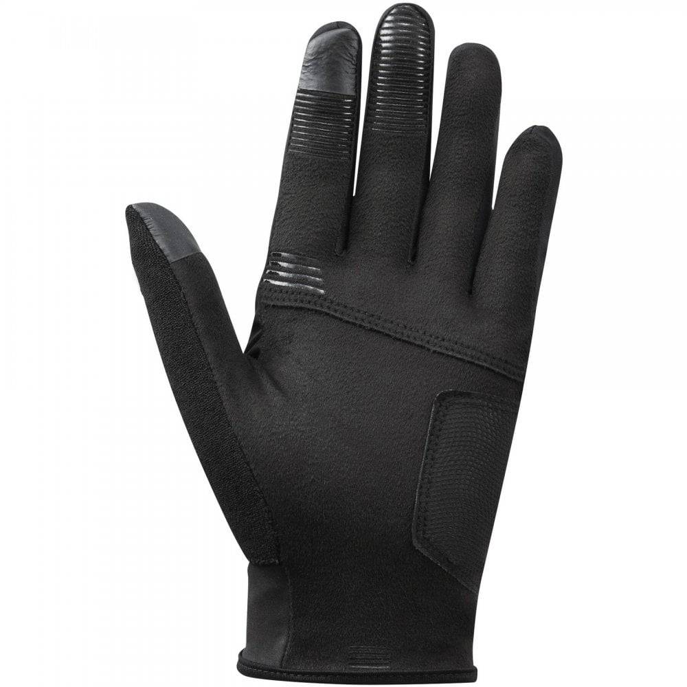 Shimano unisex windbreak race gloves with touchscreen compatibility and grip, designed for cycling and outdoor activities.