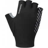 Shimano men's cycling gloves with breathable fabric, reflective pattern, and sustainable materials for comfortable riding.