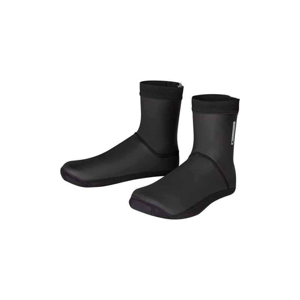 Madison Flux waterproof open sole overshoes for mountain bike shoes, black outdoor cycling shoe cover with reflective details