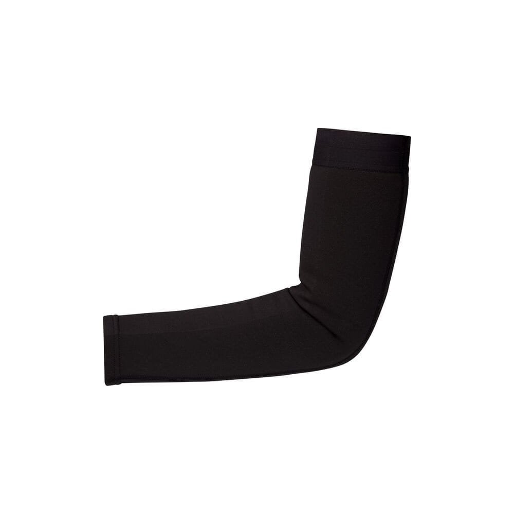 Madison DTE Stellar Tech Isoler thermal arm warmers with DWR coating for cycling, shown covering arms in a cycling scene.