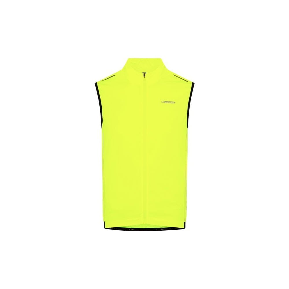 Madison Stellar Reflective Windproof Men's Gilet vest designed for outdoor visibility and wind protection in active wear