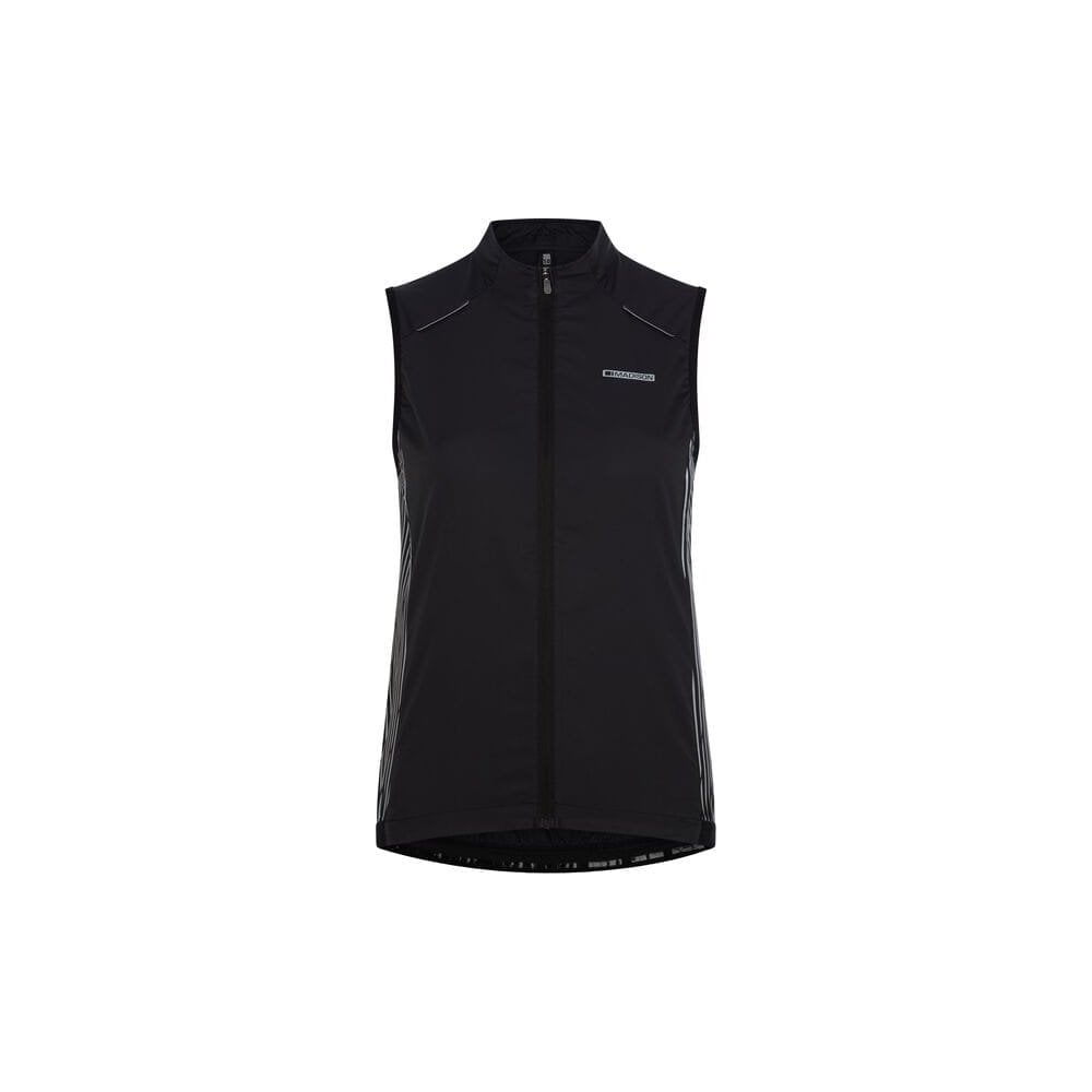 Madison Stellar reflective windproof women's gilet vest with pockets and ventilation, suitable for outdoor activities.
