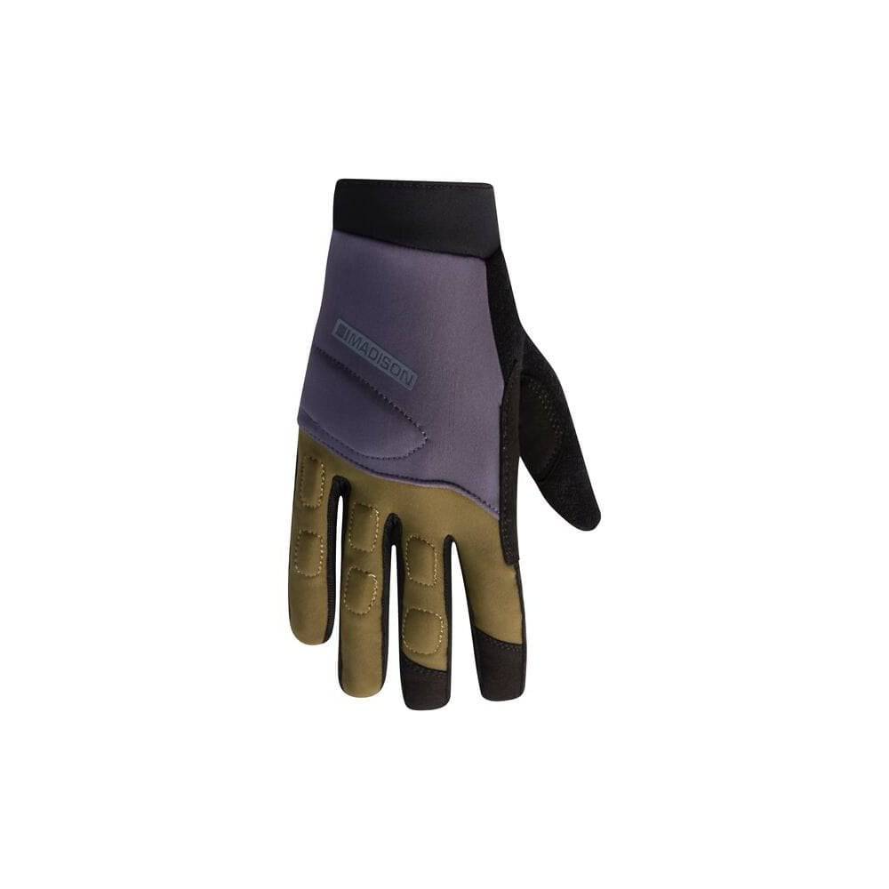 Madison Zenith MTB gloves with padded knuckles, silicone grippers, and adjustable cuff for riding comfort and protection.