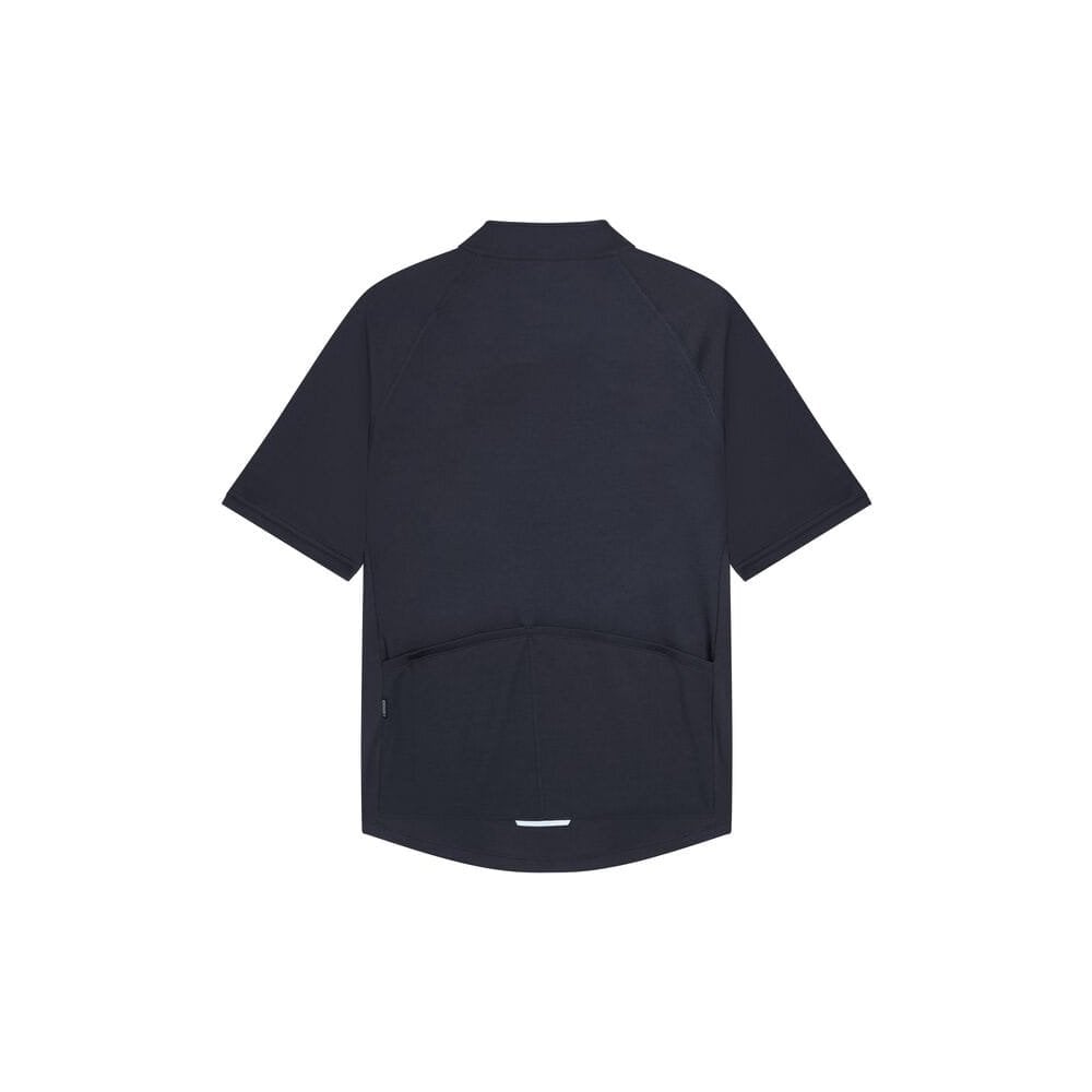Madison men's short sleeve cycling jersey with rear pockets, reflective inserts, lightweight fabric, and breathable design.