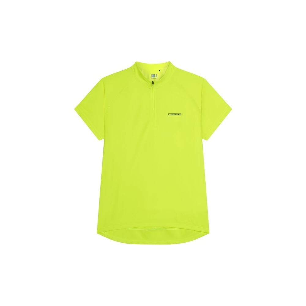 Madison women's short sleeve cycling jersey with rear pockets, reflective inserts, and breathable fabric for comfortable biking.