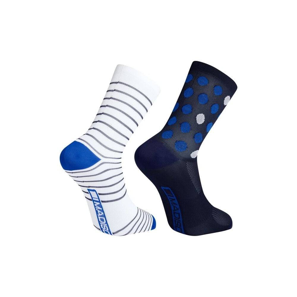 Pair of Madison Sportive mid-length breathable and durable sports socks in a twin pack, suitable for daily wear.