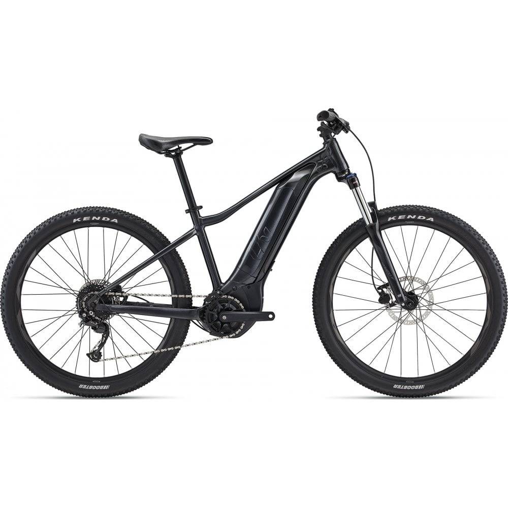 Liv Tempt E+ Sport women's electric mountain bike with SyncDrive Core motor and 25km/h speed, designed for off-road riding.