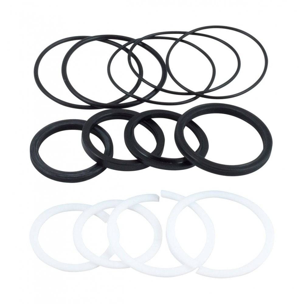 DVO Topaz Air Canister Service Kit components for rear shock maintenance and repair, including canisters and tools.