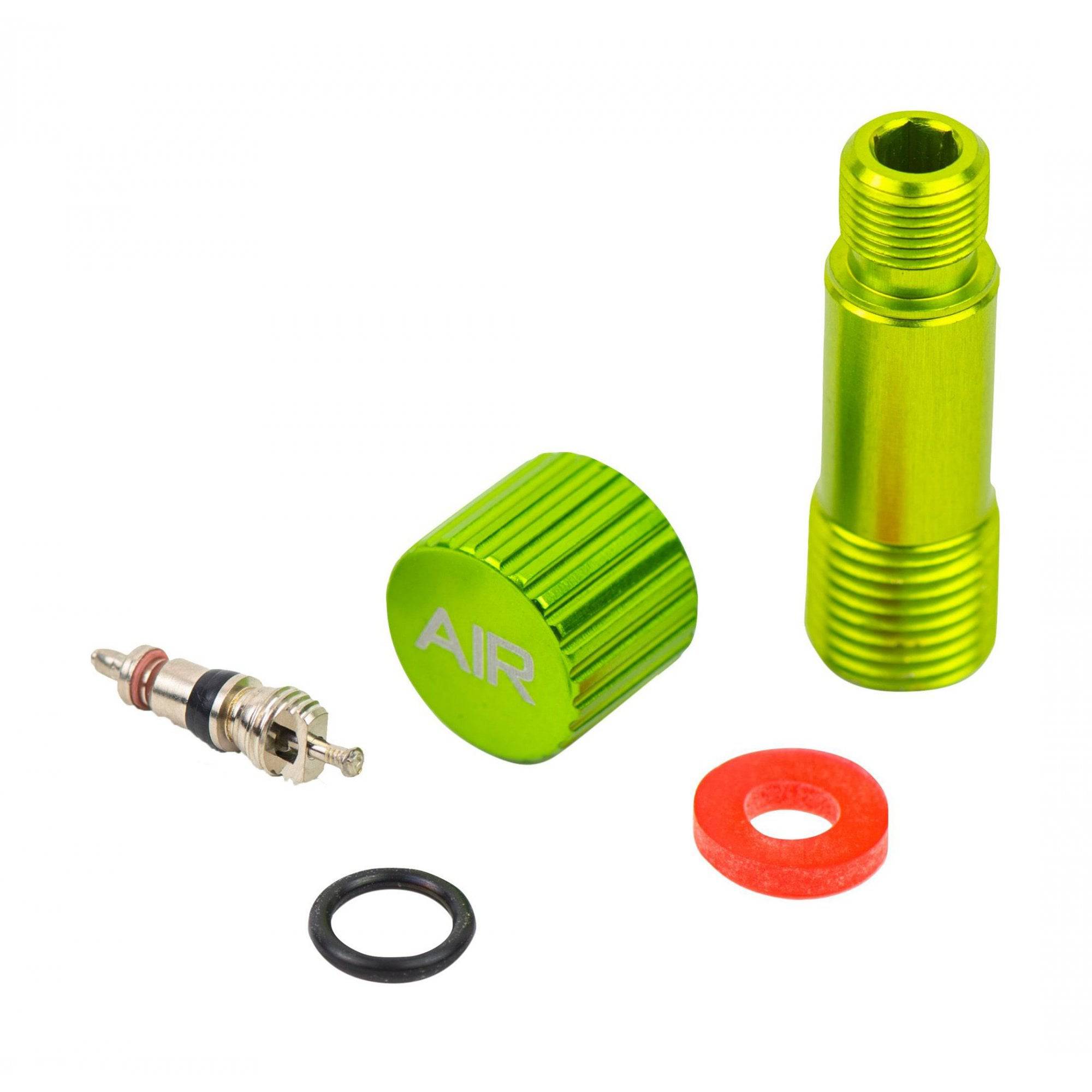 DVO Air Valve Kit for Topaz rear shock suspension component, featuring precise hardware for performance replacement.