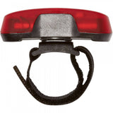 Lazer Universal Rechargeable LED helmet light attached to a helmet, providing bright visibility for cycling safety.
