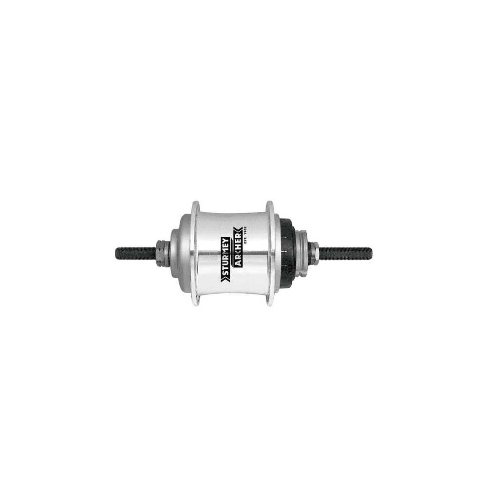 Sturmey Archer S30 3-speed gear hub with high polish hubshell, 117mm/127mm spacing, component for bicycle drivetrain.