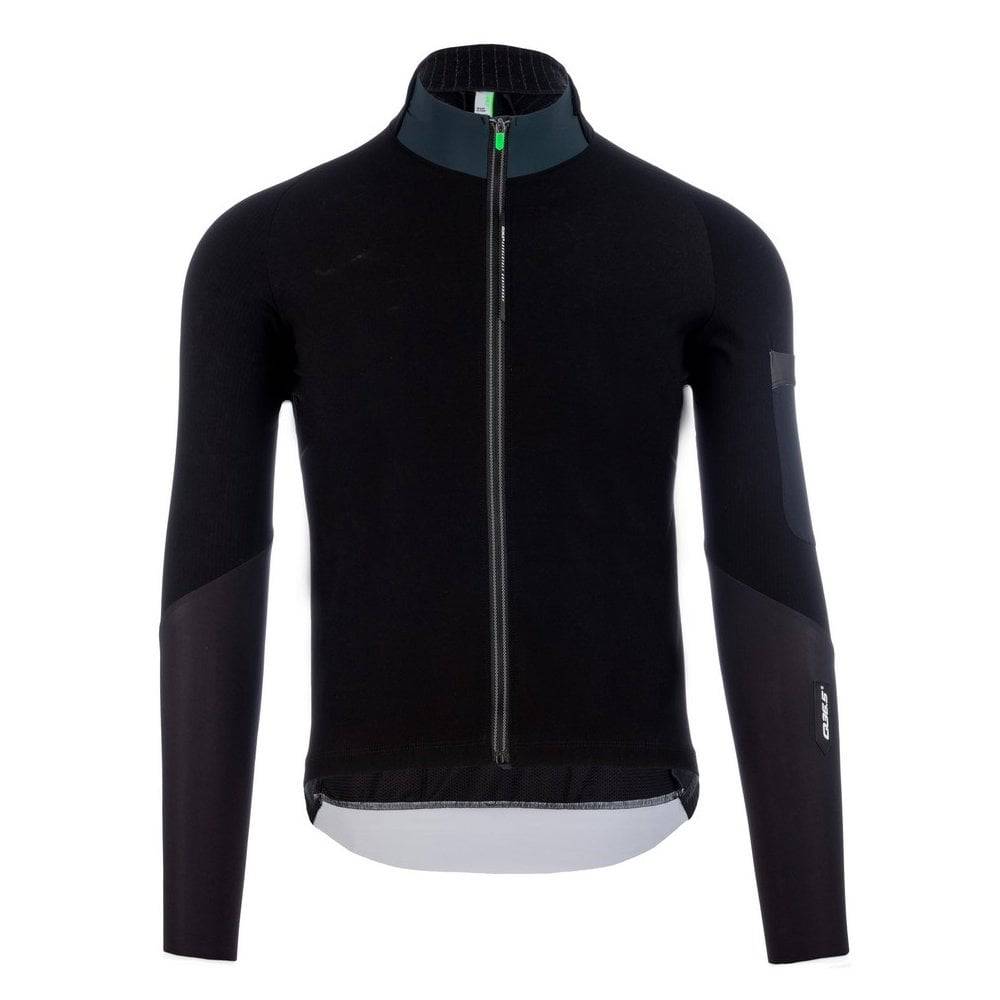 Q36.5 Long Sleeve Hybrid Que X cycling jersey, windproof and breathable performance clothing, shown in a close-up view
