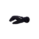 Q36.5 Belove 0 thermal cycling gloves designed for sub-zero temperatures, showing close-up of black insulated gloves for cold weather riding.