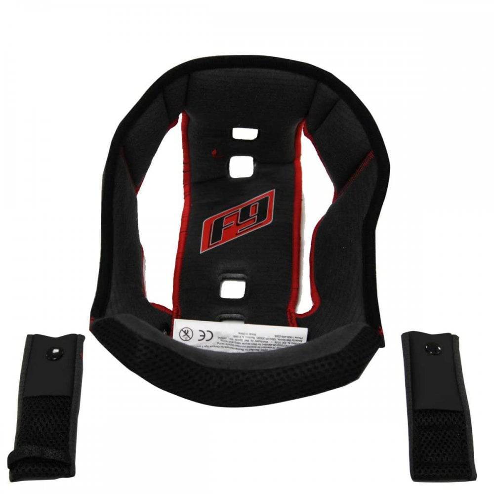 Bell Full 9 helmet cheek pads replacement spares, shown in black foam with fabric lining for helmet comfort and fit.
