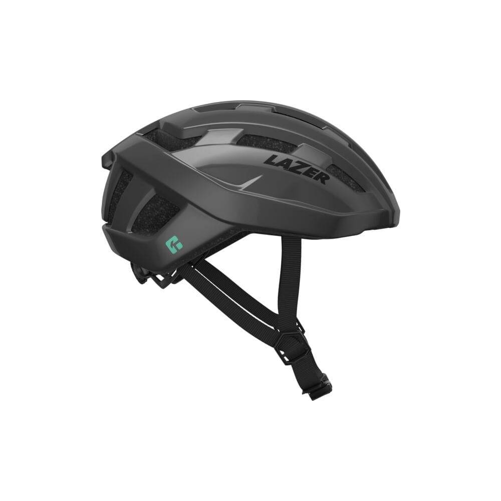 Lazer Tempo KinetiCore helmet with adjustable fit, LED light mount, unisex design, shown from front view.