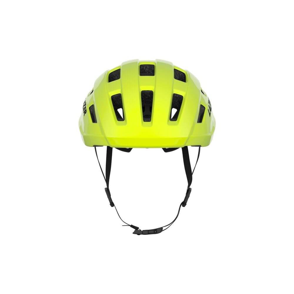 Lazer Tempo KinetiCore helmet with adjustable fit and LED light mount, unisex cycling helmet, shown on a rider.