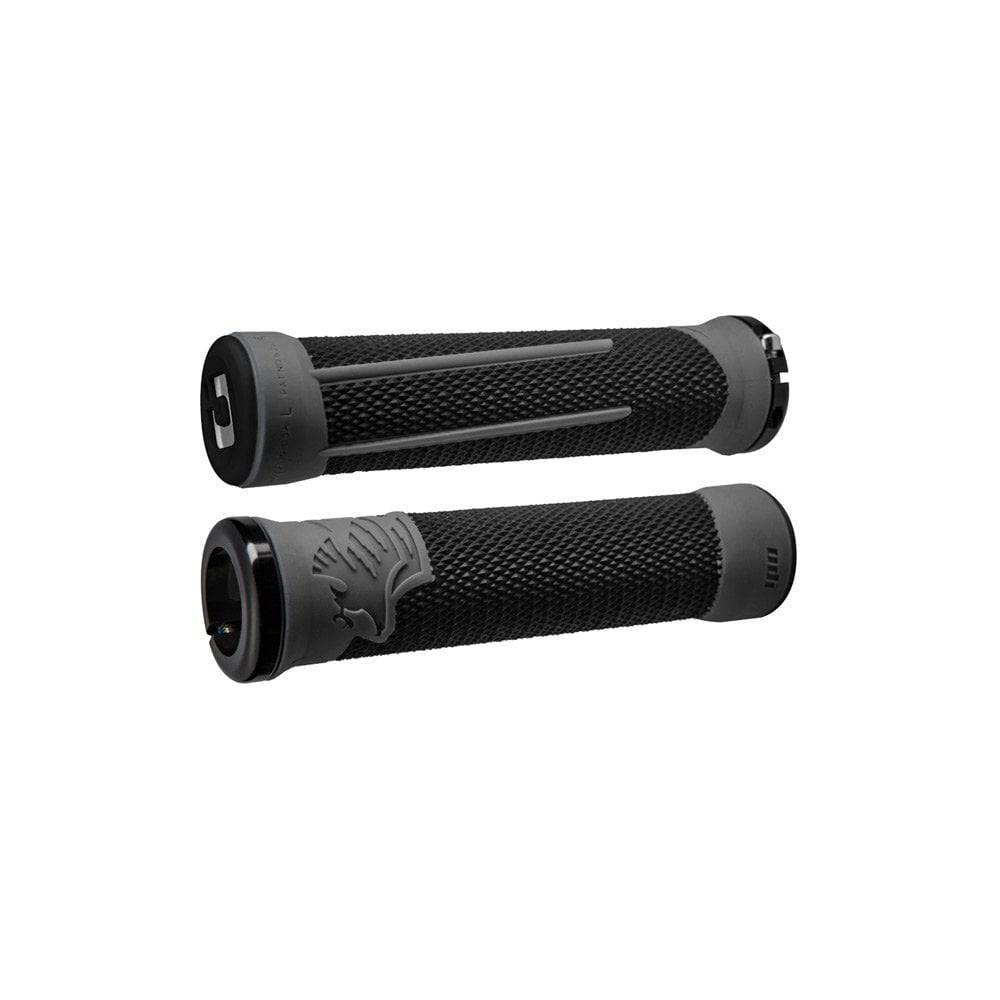 ODI AG2 V2.1 MTB lock-on grips with ultra-soft compound and aluminum ends, designed for mountain biking comfort and durability.