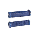 ODI Elite Pro MTB lock-on grips with ergonomic design and durable ends, shown on a mountain bike handlebar.