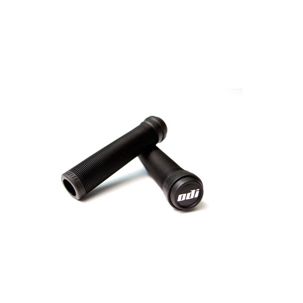 ODI Longneck Pro Soft BMX and scooter grips with push-in end plugs, featuring ergonomic design for comfortable riding.