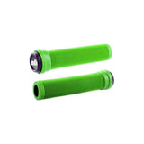 ODI Longneck Pro Soft BMX and scooter grips with push-in end plugs, featuring ergonomic design and durable rubber construction.