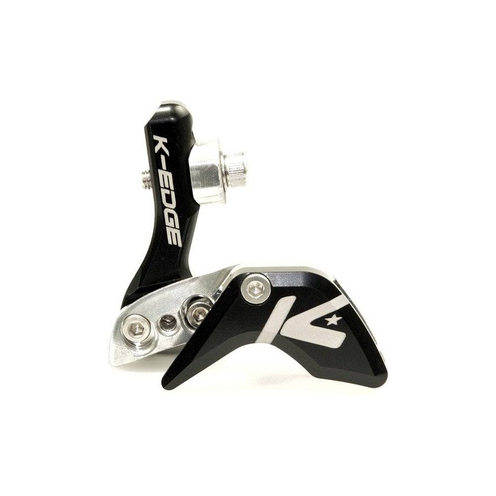 K-Edge black anodized CNC machined 1x race bike chain guide, designed as a durable chain retainer for cycling accessories.
