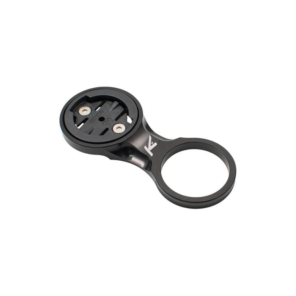 Black anodized K-Edge Garmin stem mount for Edge and Forerunner bikes, secure fit accessory for cycling navigation devices.
