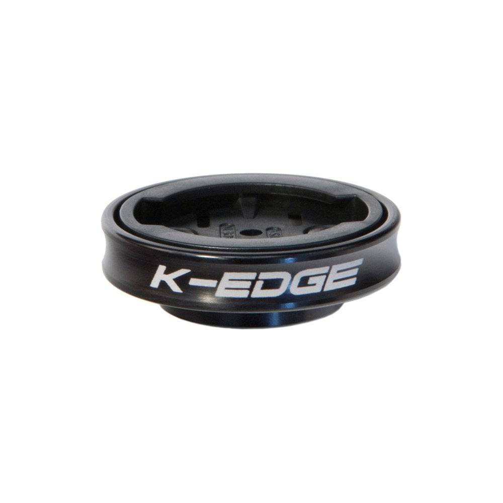 K-Edge Garmin Gravity Cap Mount for Edge 1000 and 1/4 turn computers, black accessory with screw mount for bike handlebar.