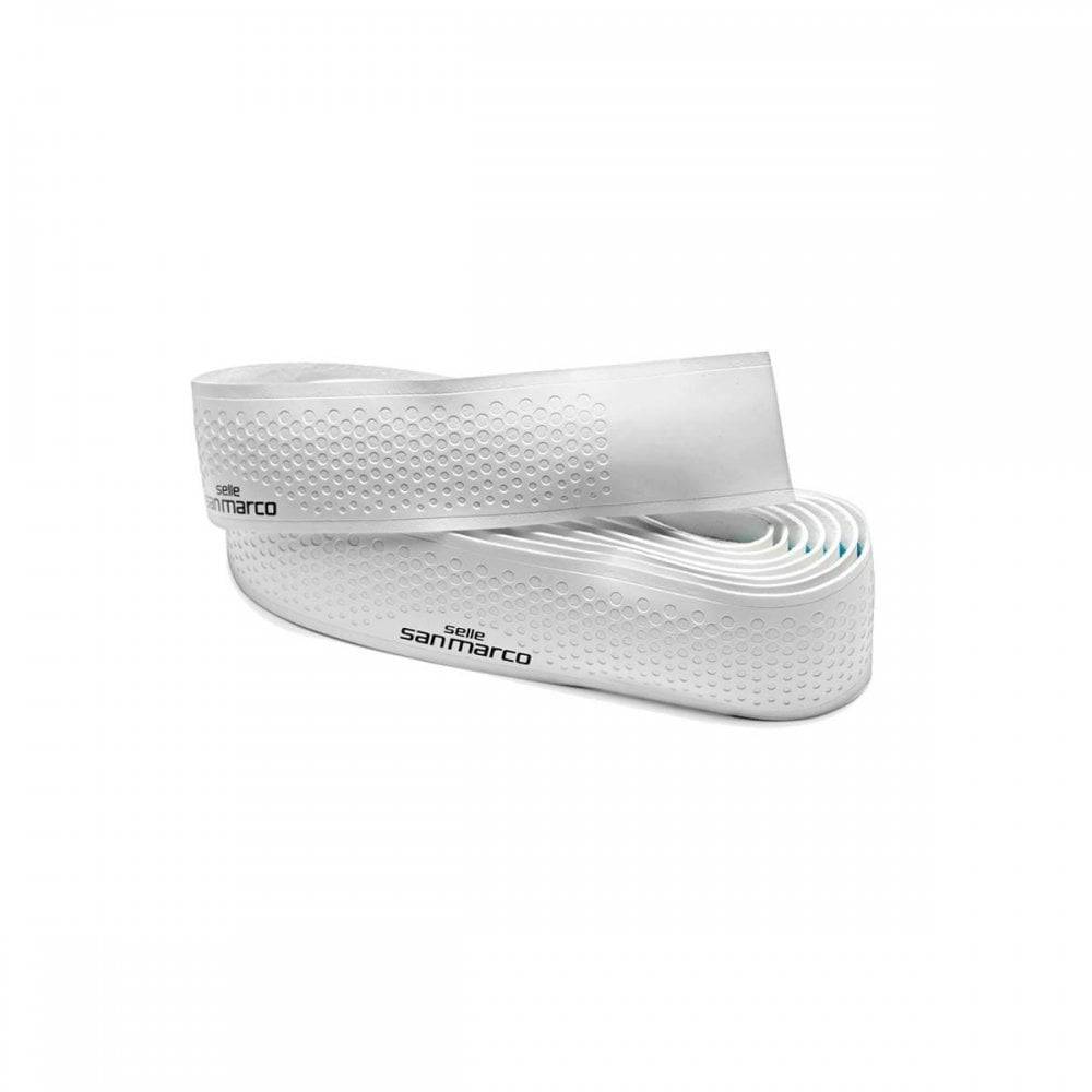 Selle San Marco Presa Corsa Team gel padded handlebar tape for road bikes, shown wrapped around handlebars with branding visible.