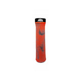 All Mountain Style Berm grips for mountain biking, featuring tapered design and locking collar, shown on a bicycle handlebar.