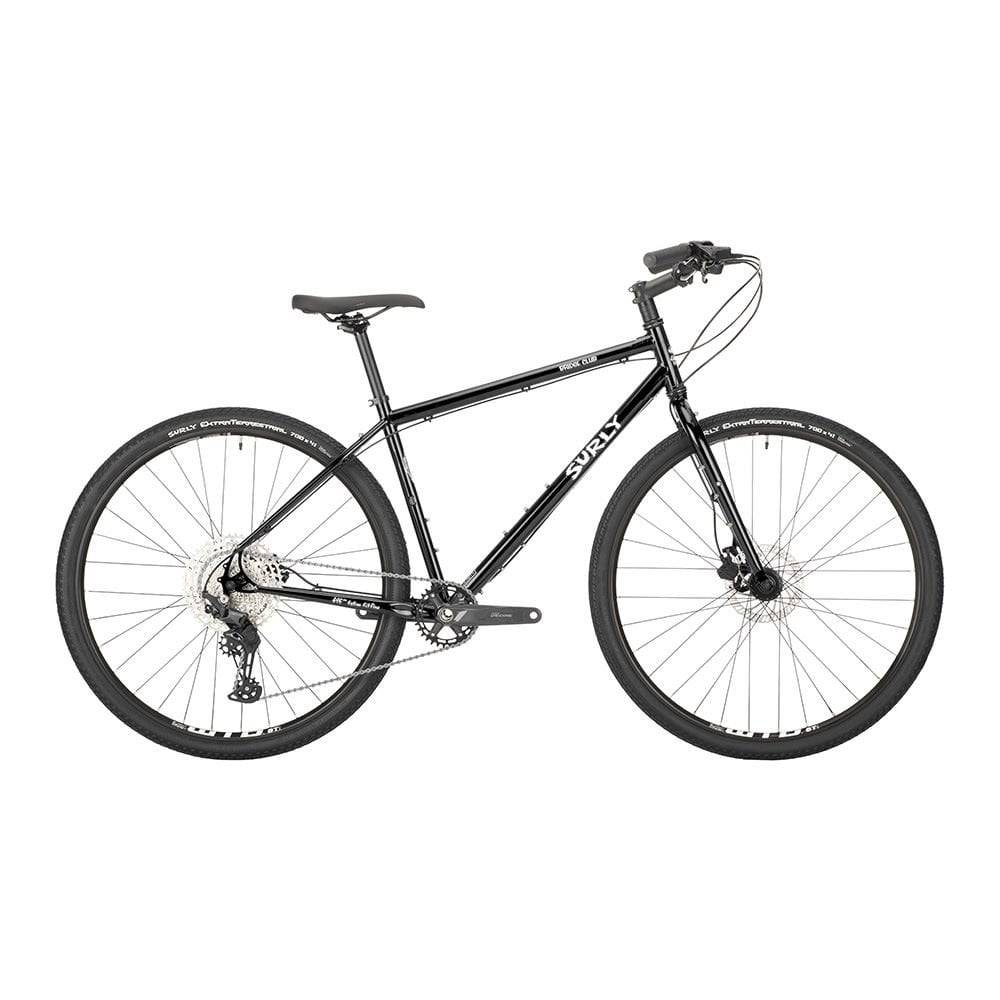 Surly Bridge Club 700c touring bike with drop handlebars and rugged tires, ideal for multi-surface adventure cycling.