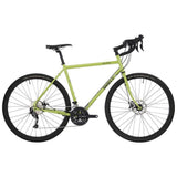 Surly Disc Trucker touring bike frame with 700c wheels and flat-mount disc brakes, designed for adventure riding.