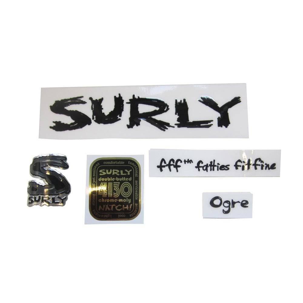 Surly MDS dropouts spares and accessories for bike frames with headbadge, featuring metal components and mounting hardware.