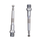 HT Components replacement bike axles, durable bike spare parts, close-up of metal axles for bicycle upgrades and replacements.